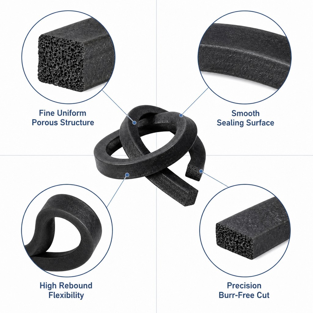 Custom EPDM Sponge Rubber Extrusion Profile product image 6