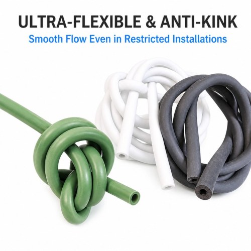 Custom Silicone Rubber Hoses - Flexible Rubber Tubing in Green, White and Black
