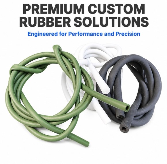 Custom Silicone Rubber Hoses - Flexible Rubber Tubing in Green, White and Black