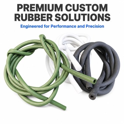Custom Silicone Rubber Hoses - Flexible Rubber Tubing in Green, White and Black