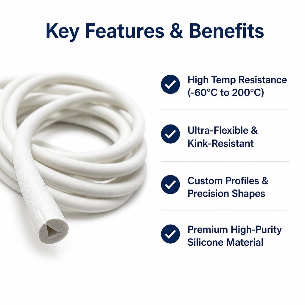 White Flexible Rubber Hose - Custom Silicone Tubing for Fluid Transfer product image 2
