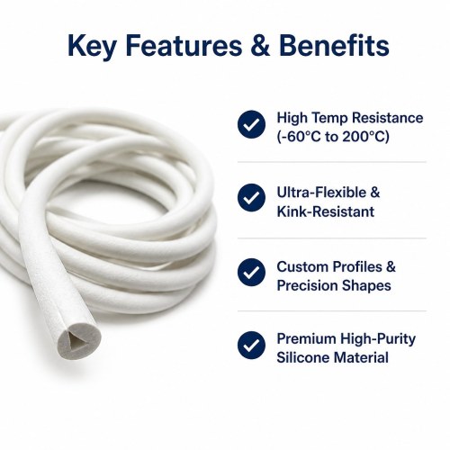 White Flexible Rubber Hose - Custom Silicone Tubing for Fluid Transfer