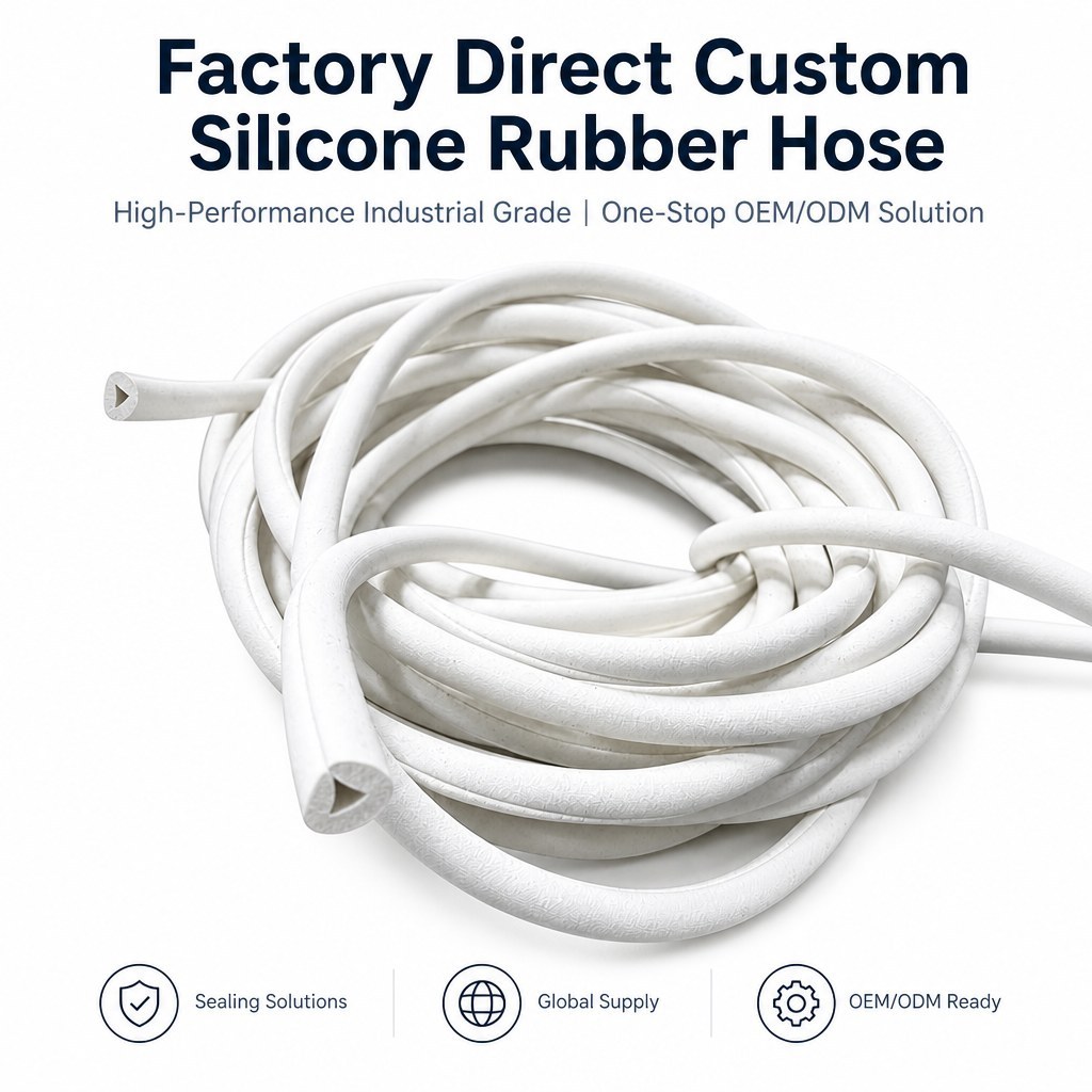 White Flexible Rubber Hose - Custom Silicone Tubing for Fluid Transfer product image 1