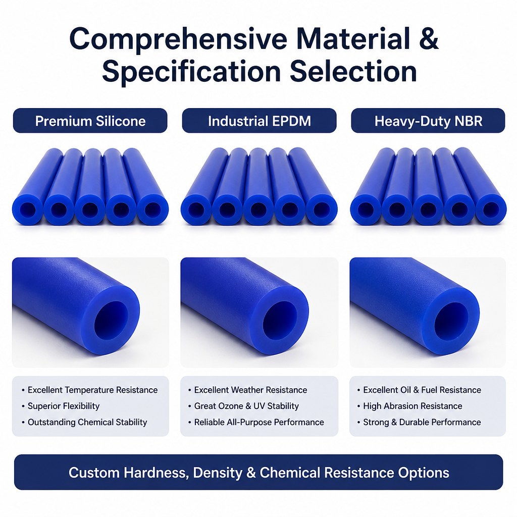 Blue Flexible Silicone Hose - Custom Rubber Tubing for Industrial Applications product image 2