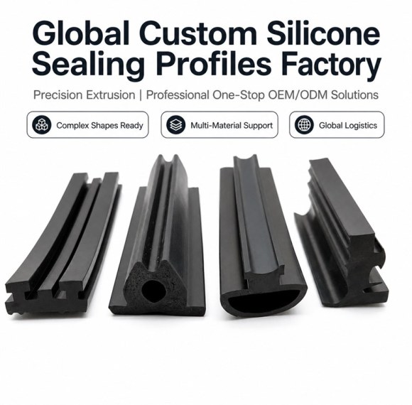 Custom Rubber Sealing Strip - Silicone and EPDM Extrusion Profile