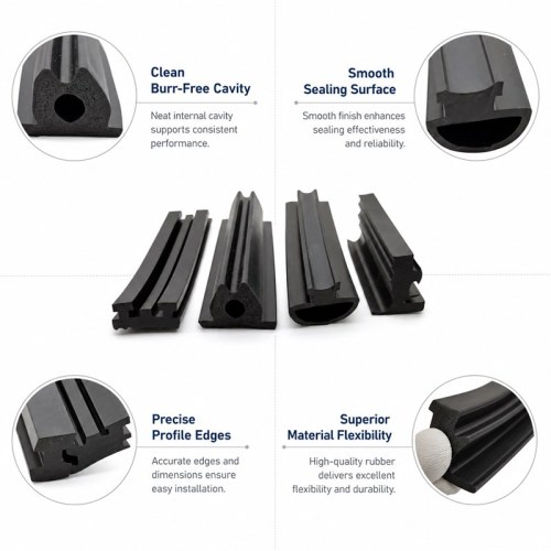 Custom Rubber Sealing Strip - Silicone and EPDM Extrusion Profile