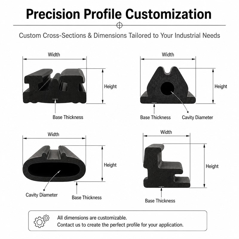 Custom Rubber Sealing Strip - Silicone and EPDM Extrusion Profile product image 4