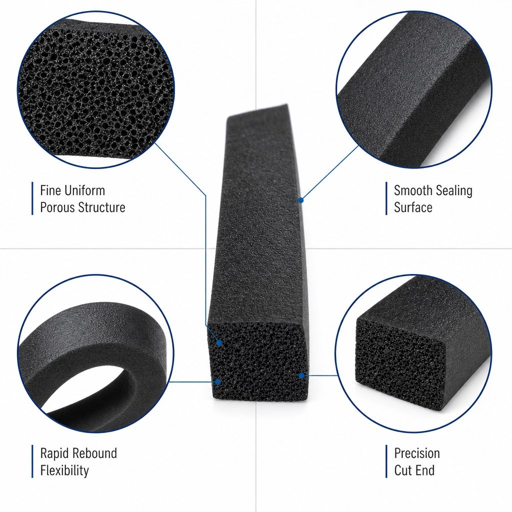 EPDM Foam Strip - Soft Compressible Rubber Sealing Profile OEM/ODM product image 3