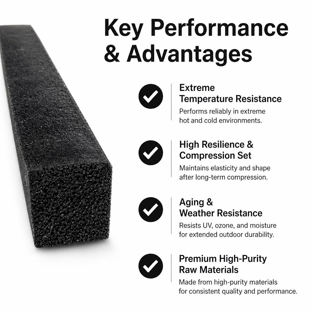 EPDM Foam Strip - Soft Compressible Rubber Sealing Profile OEM/ODM product image 1