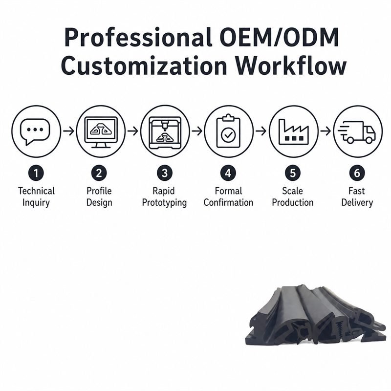 OEM ODM workflow for custom rubber sealing profile manufacturing
