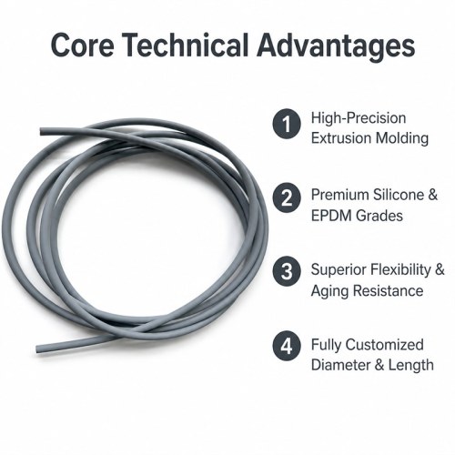Custom Gray Small-Diameter Rubber Tubing for Precision Fluid Transfer