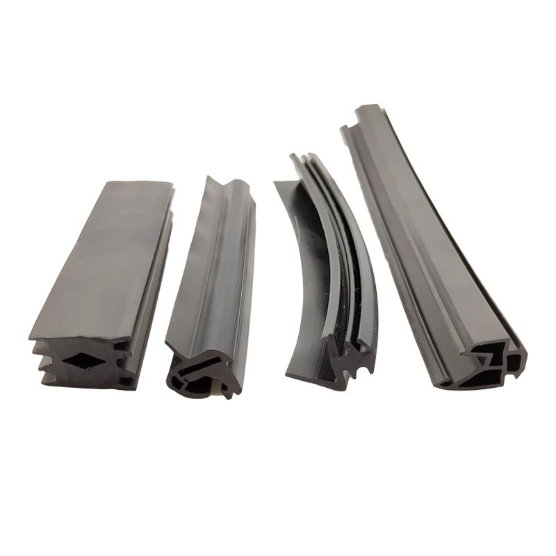 Black custom rubber sealing profile cross-section