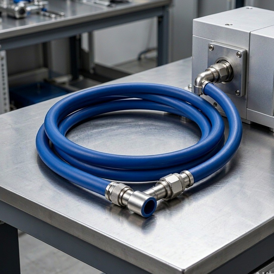 Custom Blue Silicone Coolant Hose for Liquid Cooling Systems application image