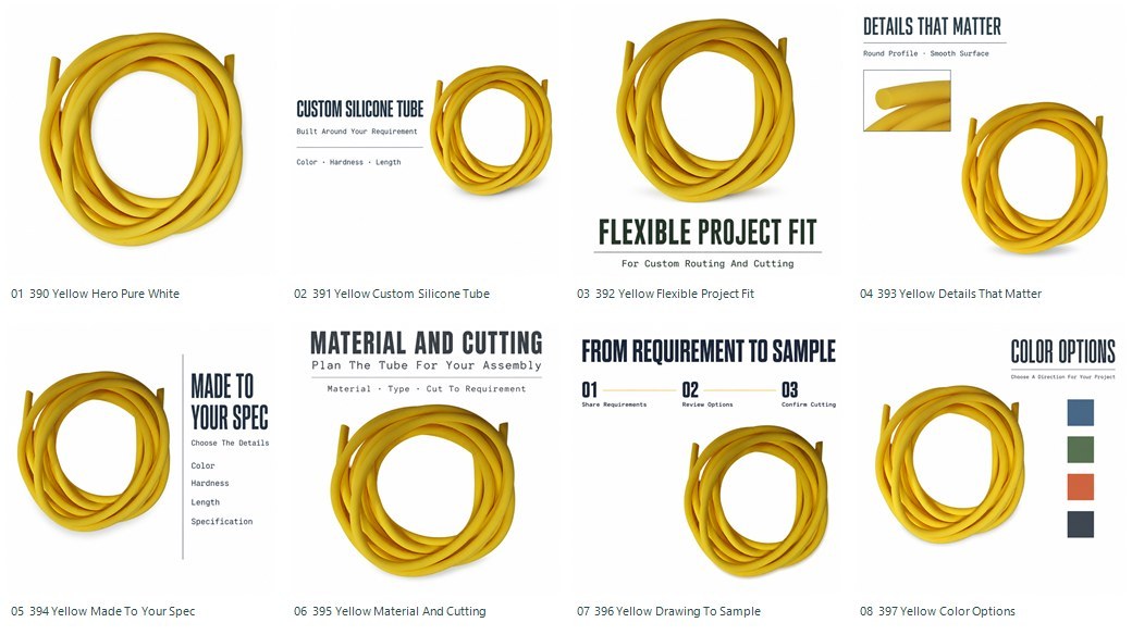 Custom Yellow Silicone Round Cord for Flexible Sealing Applications tube-only product view