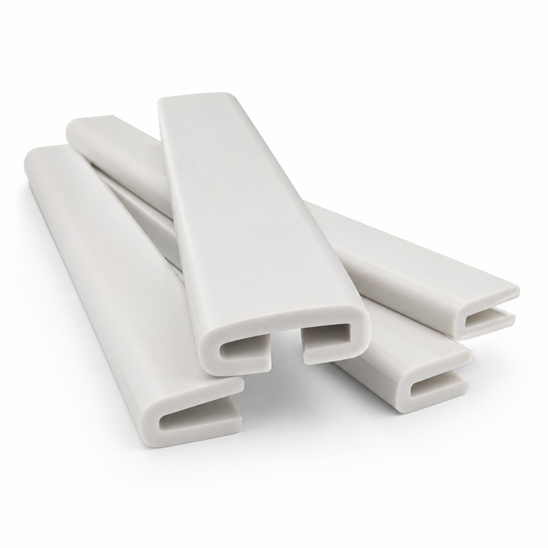 Custom Double-Cavity Silicone Sealing Profile for Equipment Enclosures main profile view