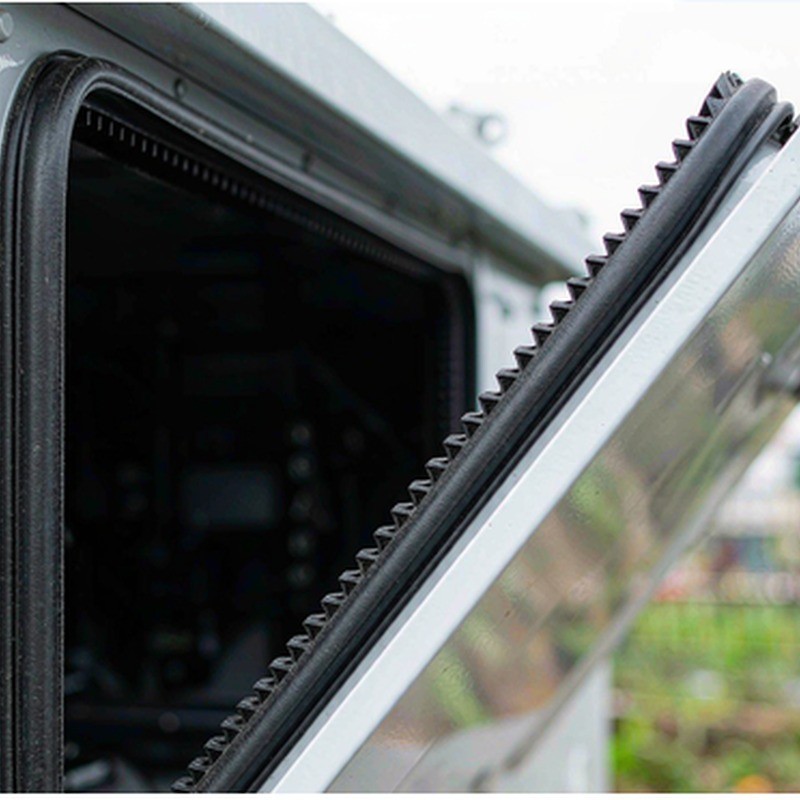 Custom Notched Silicone Cushioning Profile for Equipment Doors application scene