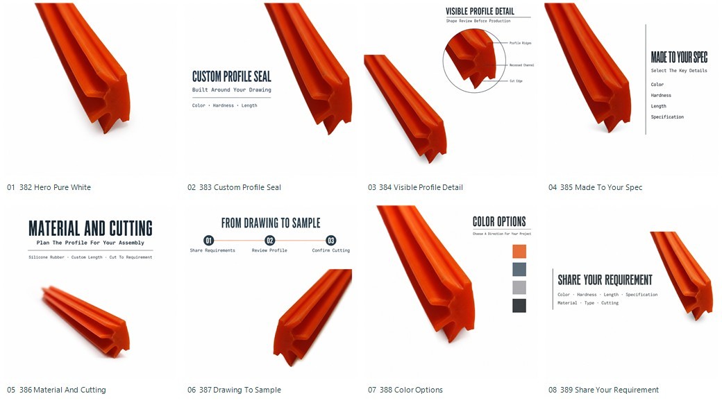 Custom Silicone Lip Edge Trim for Acrylic Equipment Covers main profile view