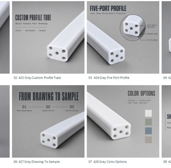 Custom Five-Hole Silicone Spacer Profile for Equipment Panels