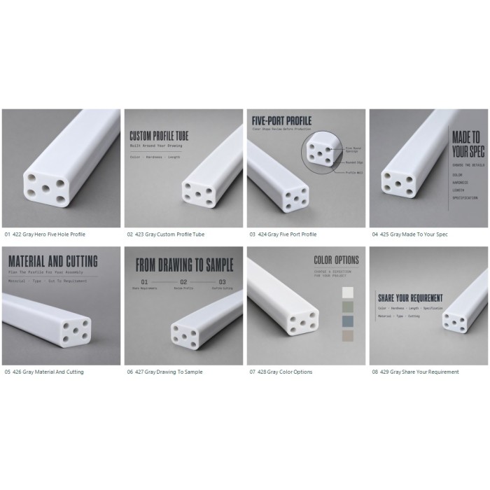 Custom Five-Hole Silicone Spacer Profile for Equipment Panels