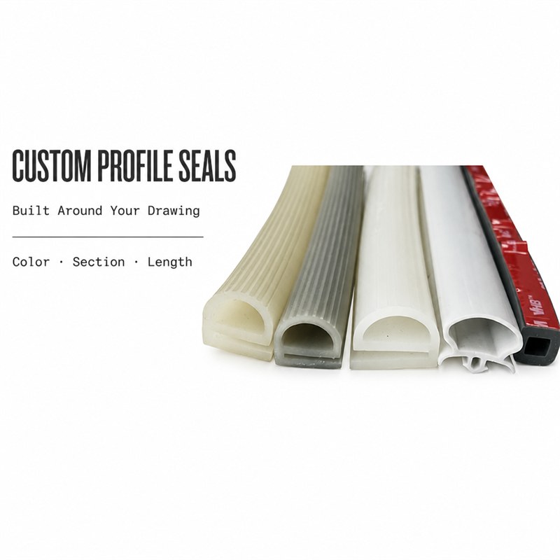 Custom profile seals built to drawing with colour, section and length options