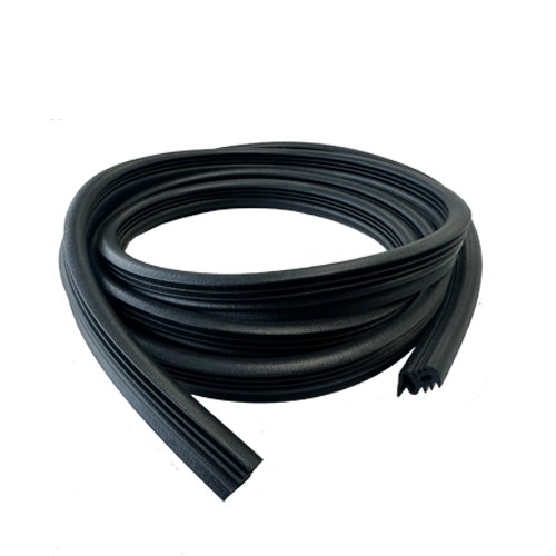 Refrigerator door seal showing magnetic insert and hollow compression bulb for cold retention