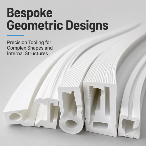 White flexible silicone extruded profiles / silicone tubing / flexible silicone strips