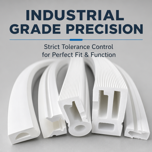 White flexible silicone extruded profiles / silicone tubing / flexible silicone strips