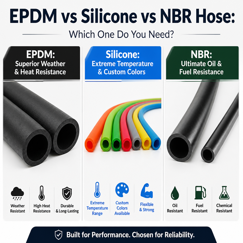 EPDM vs Silicone vs NBR Hose: Which One Do You Need?