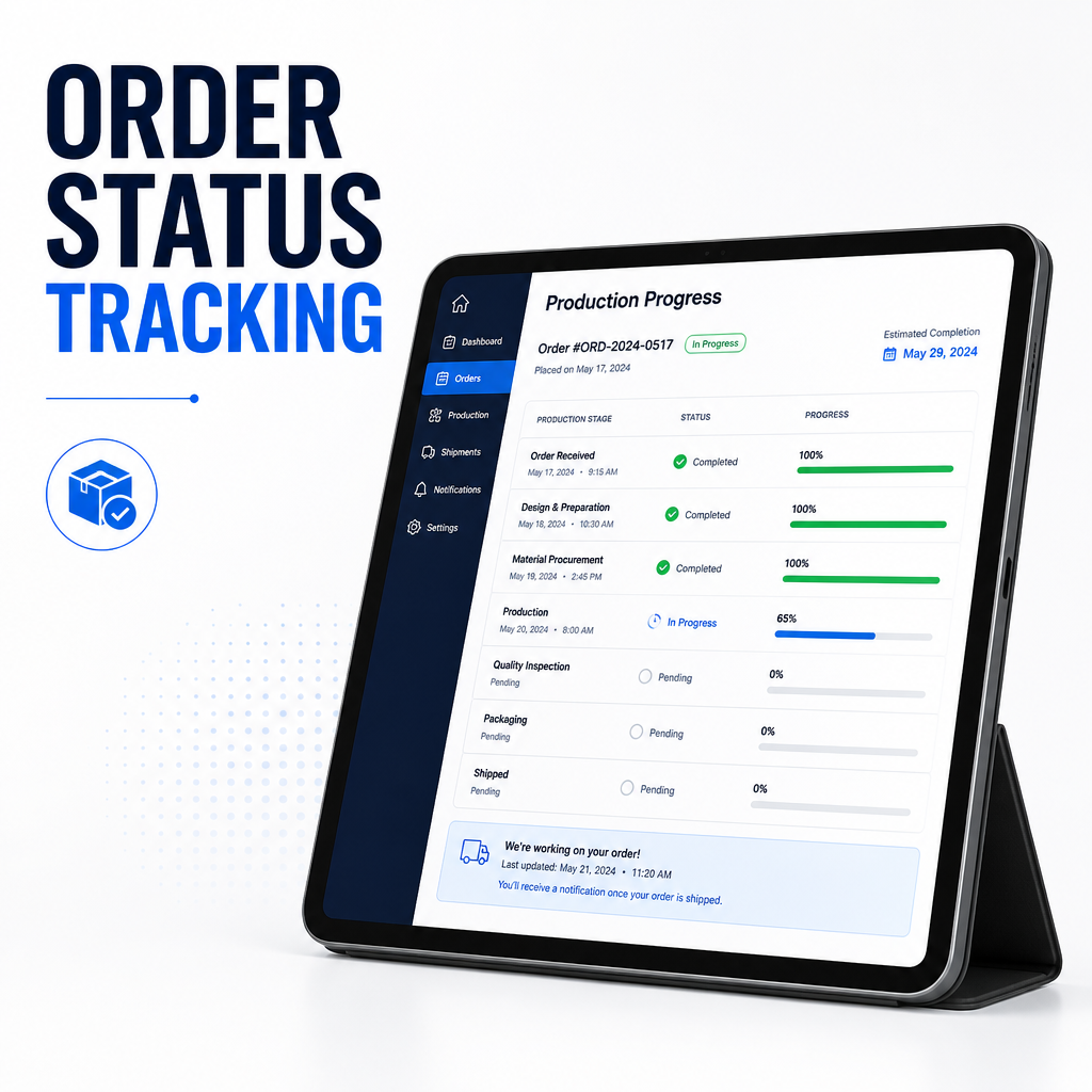 Can I track the production status of my order once I complete the payment?