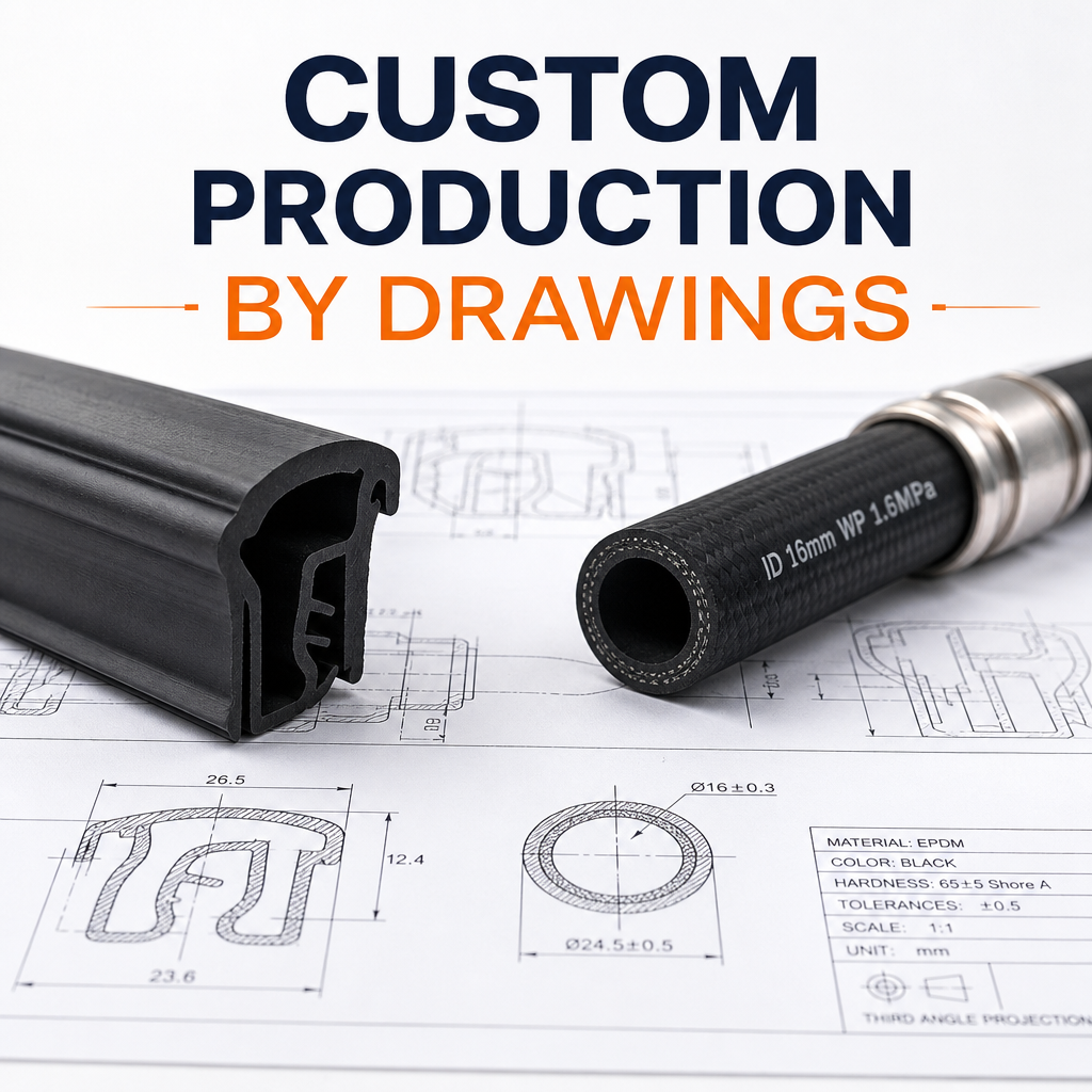 Can you produce custom rubber hoses and sealing strips according to our drawings or samples?