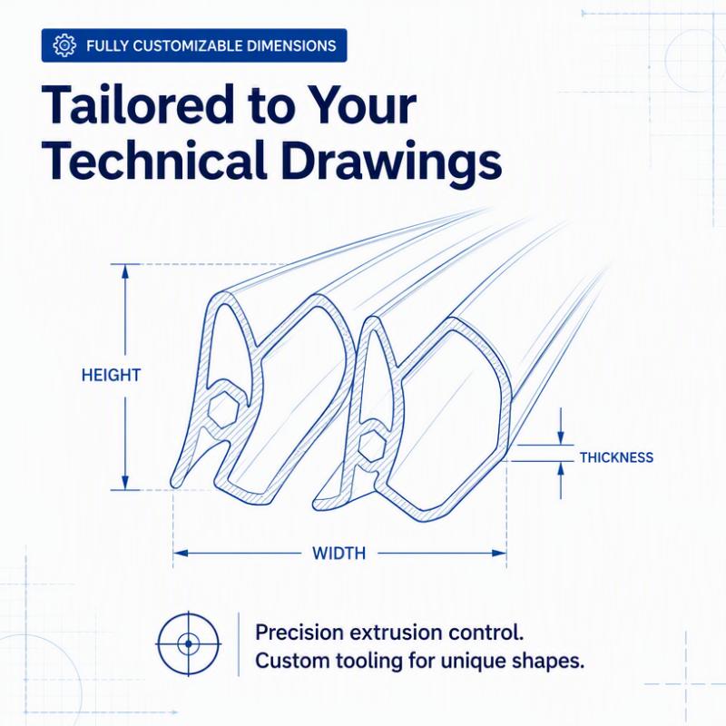 Custom irregular rubber sealing strip profile — fully customisable