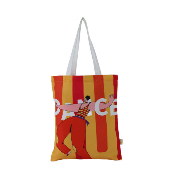 Canvas bag custom logo advertising sublimation full-print handbag canvas bag custom bottomless Side customization