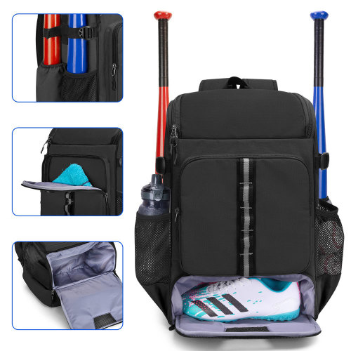 Factory Customized Backpack Polyester Waterproof Fabric Baseball Bag Professional Sports Bag