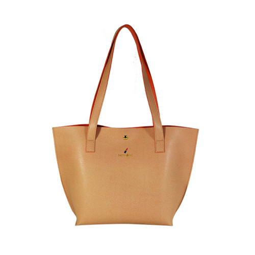 Custom plant tanned soft leather cross print PU leather Tote bag