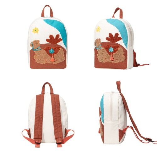 OEM Kindergarten boys and girls backpack Polyester towel embroidered trend travel casual backpack