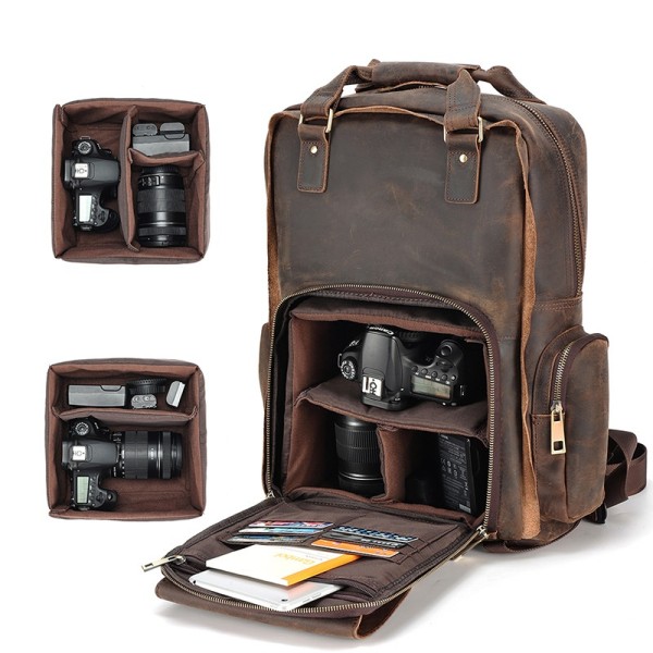 Camera Backpack - Waterproof & Shockproof DSLR Bag w/ Customizable Compartments