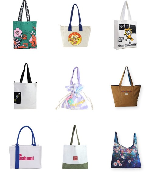 Custom large capacity advertising canvas bag enterprise publicity canvas tote bag personality color printing leisure canvas bag