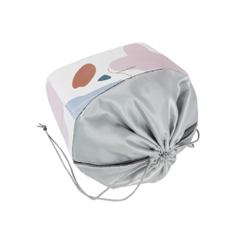 Custom cross print cosmetics storage bucket bag pu leather mahjong round bucket bag