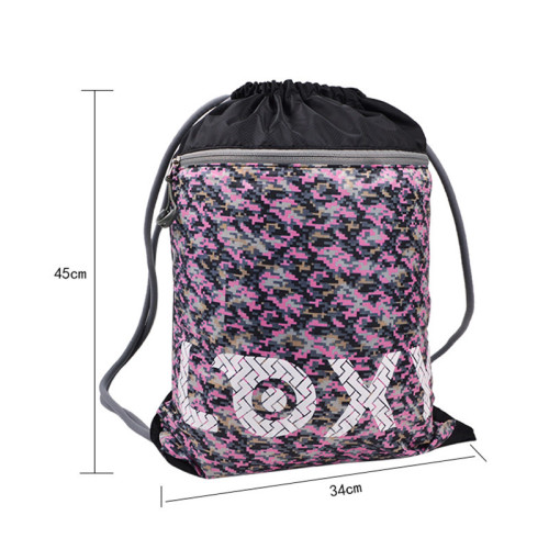 Custom drawstring bag Polyester drawstring backpack printed bag