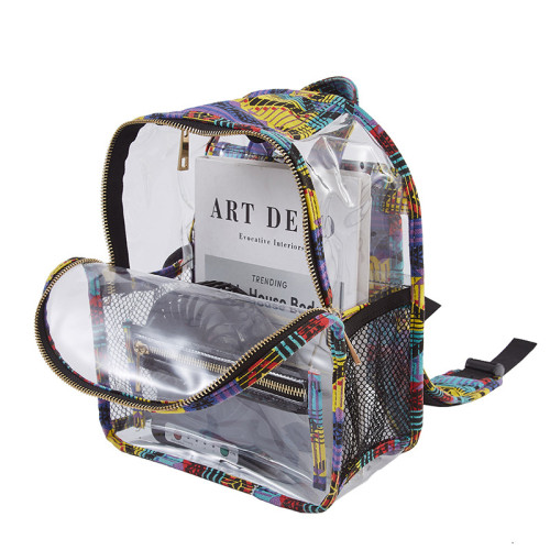 Custom transparent backpack Fashion PVC women's backpack Jelly bag Plastic student backpack