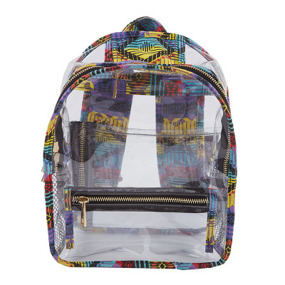 Custom transparent backpack Fashion PVC women's backpack Jelly bag Plastic student backpack