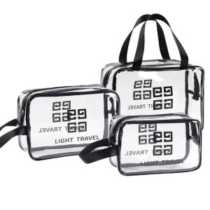 Clear Makeup Bag - Waterproof, Transparent Travel Organizer for Cosmetics & Toiletries