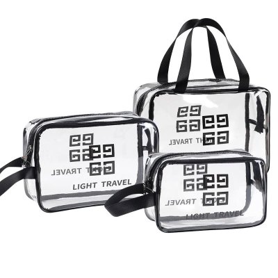 Clear Makeup Bag - Waterproof, Transparent Travel Organizer for Cosmetics & Toiletries
