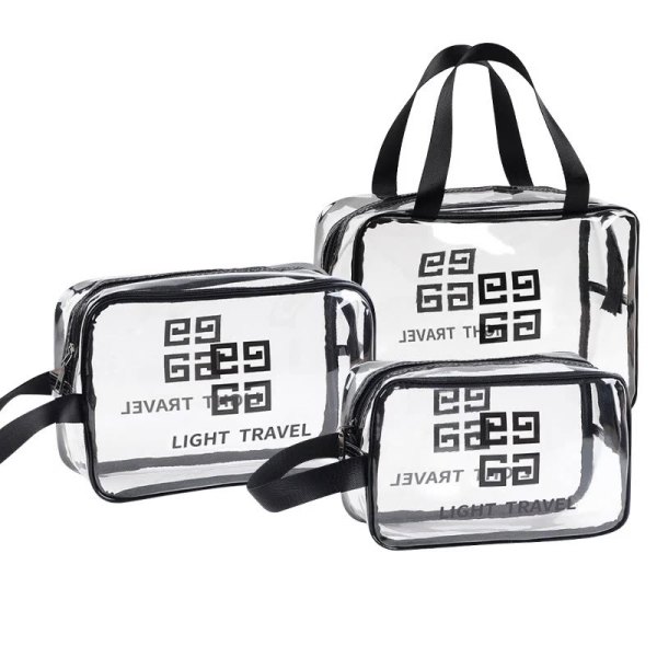 Clear Makeup Bag - Waterproof, Transparent Travel Organizer for Cosmetics & Toiletries