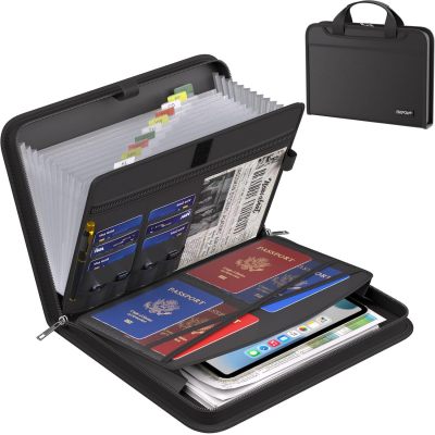 Fireproof Accordion File Bag - Flame-Resistant, Durable Document Organizer for Office & Home