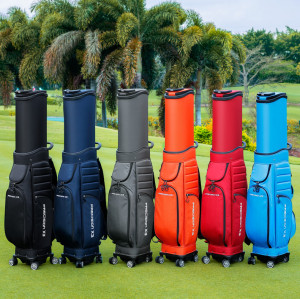 4-Wheel Push Golf Bag - Retractable Handle, Durable & Smooth Rolling for Courses and Travel