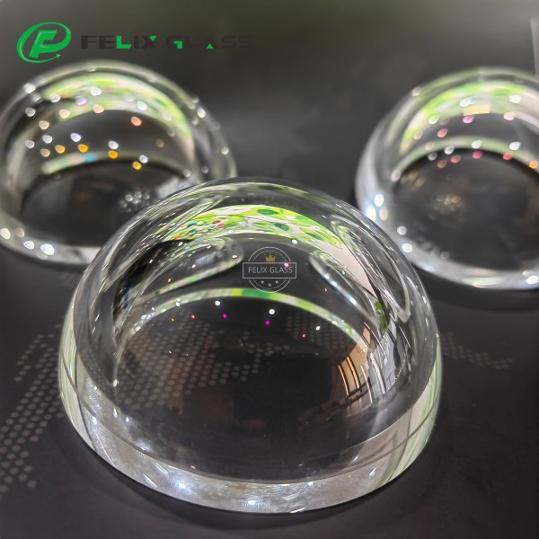 Factory OEM Custom Hemispherical & Slanted Edge BK7/K9 Optical Glass Dome Lens | Clear Lens | For Sensor & Camera Protection FE-GXQZ-0100295