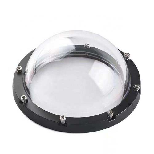 Factory OEM Custom BK7/K9 Optical Glass Dome Lens | Waterproof AR Coated | Mounted Flange Base for Underwater Camera & CCTV Protection