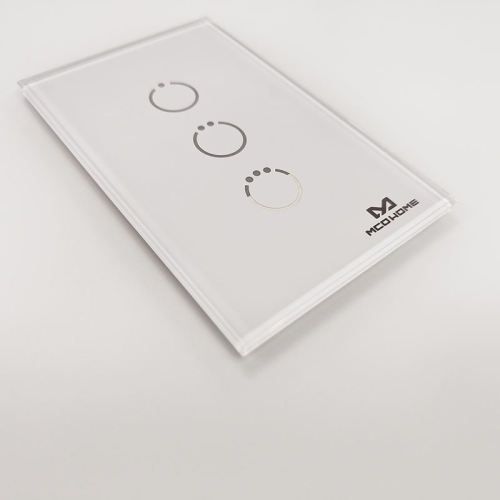 Custom Smart Home Touch Control Glass Panel | Tempered AF/AR Coated 3-Gang Touch Switch Glass Cover | FELIX GLASS