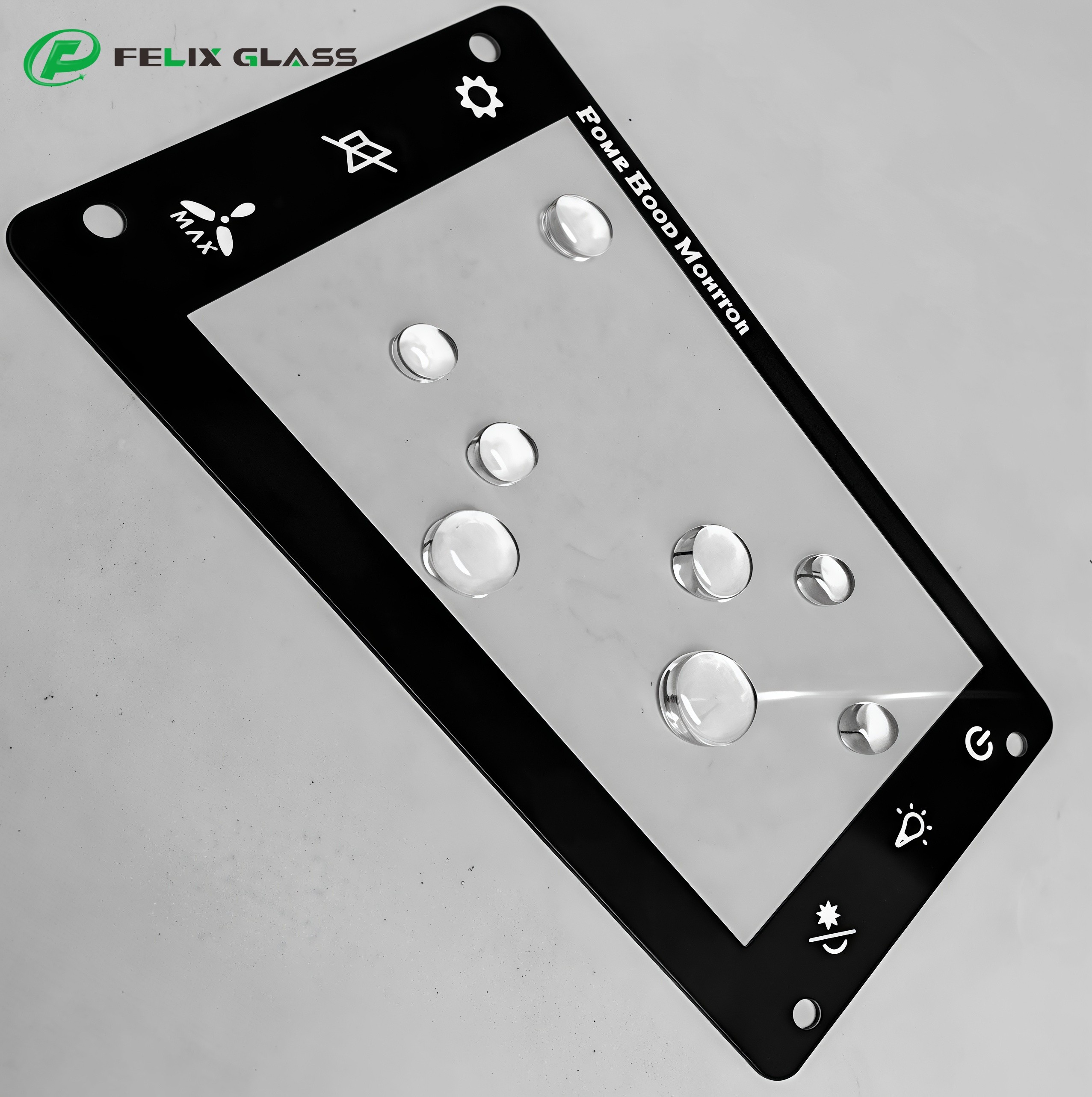 Anti-fingerprint coated waterproof touch control glass panel